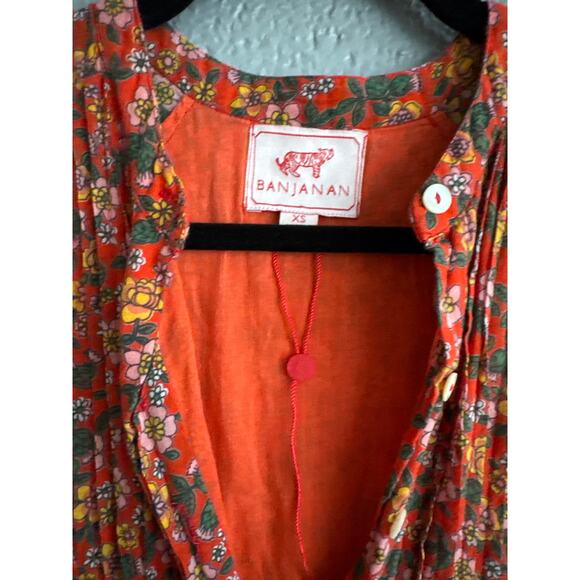 Women's Banjanan Bazaar Floral Maxi Dress size XS Prairie Bohemian Quiet Luxury - Picture 3 of 5